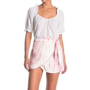Free People Ann Reed Rosie Tie-Dye Wrap Mini Skirt